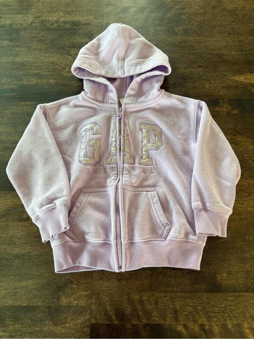 GAP Kids Light Lavender Full-Zip Hooded Sweatshirt